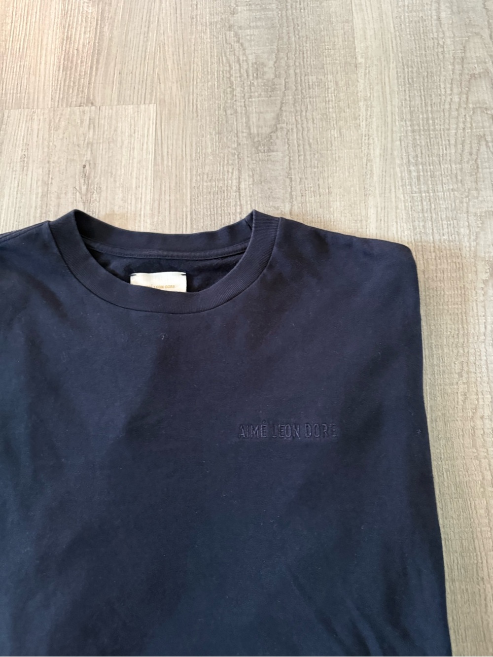 Brand new Aimee Leon Dore Black Minimal Logo Crewneck Longsleeve shirt - Picture 2 of 7